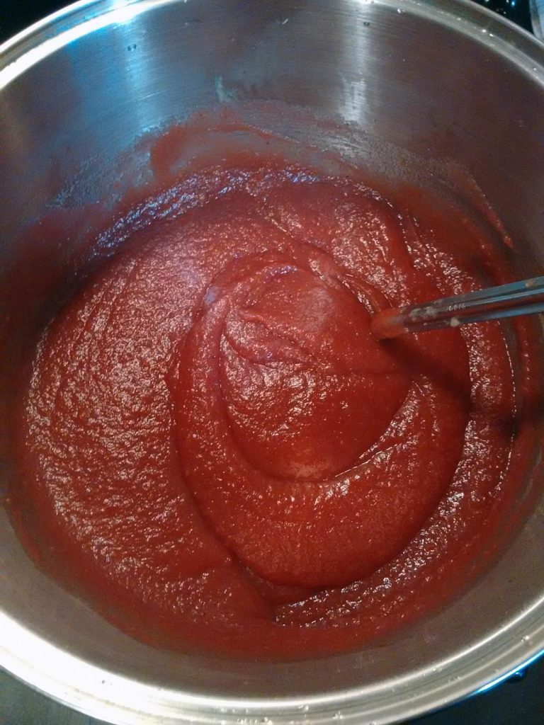 cranberry applesauce in a pot