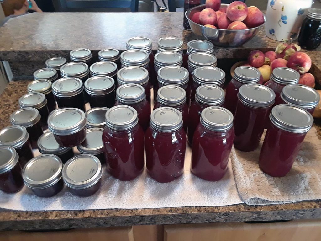Canned cranberry juice and sauce