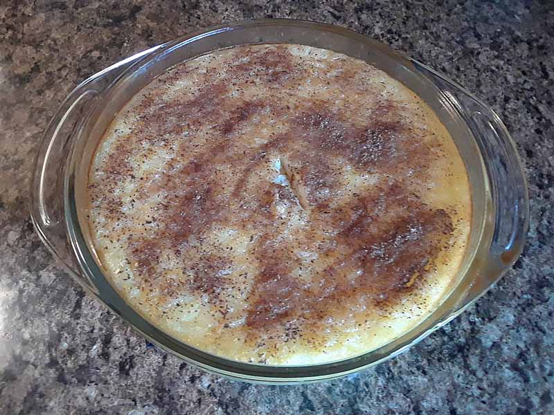 Baked rice pudding