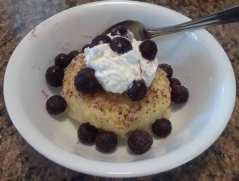 Rice pudding dished up